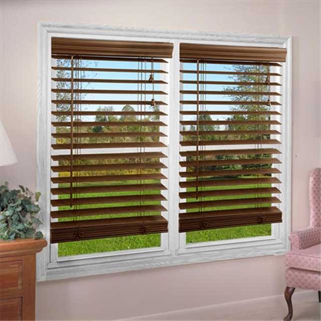 DEZ Furnishings Cordless Faux Wood Blind